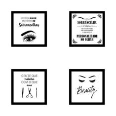 Kit 4 Quadros Decorativos Em Mdf Designer De Sobrancelhas 01 - New Dec