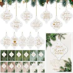 Nuogo Presentes de agradecimento de Natal, presentes de agradecimento, enfeite de pendurar de Natal, lembrança de placa com cartões para funcionário, colega de trabalho, equipe de professores,