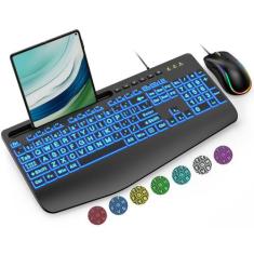Combo Teclado e Mouse SABLUTE com Fio USB - Retroiluminado