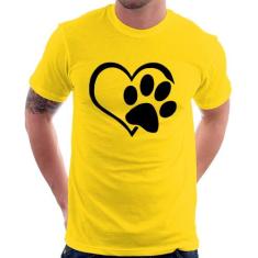 Camiseta Coração Patinha - Foca na Moda, Amarelo, P