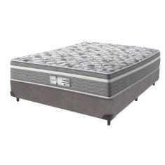 Cama Box Cinza e Colchão Evolution Molas Ensacadas Viúvo Probel