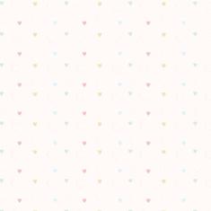 Papel De Parede Rosa Com Corações Coloridos Adesivo Quarto