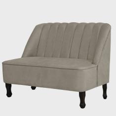 Sofá Namoradeira Carlita Classic Luxo Para Escritório Sala Corino Bege - Ahazzo Móveis