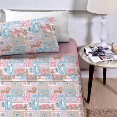 Jogo De Lençol Planeta Mágico Solteiro 3 Peças Infantil Estampado - Pets Rosa