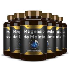 6X Magnésio De Malato Premium 240Caps Hf Suplementos