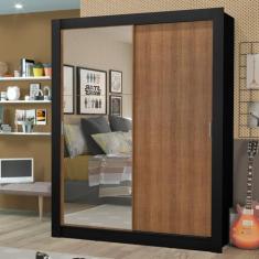 Guarda-Roupa Solteiro Madesa Dallas Plus 2 Portas de Correr com Espelho 4 Gavetas