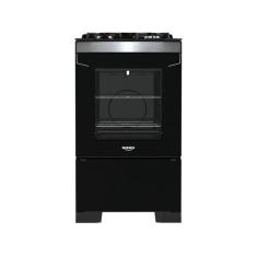 Fogão de Chão 4 Bocas À Gás Mesa Vidro Temperado Grades Ferro Digital 