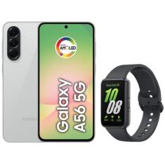 Smartphone Samsung Galaxy A56 128GB 5G 8GB RAM  - Cinza + Smartband Sa