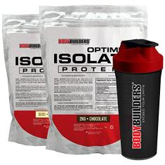 Kit Optimum Isolate Whey Protein 2kg + Optimum Isolate Whey Protein 900g + Coqueteleira -Bodybuilders