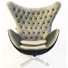 Poltrona EGG capitonê tecido veludo - Poltronas do Sul