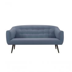 Sofá Zap 3 Lugares Suede E Linho  - Daf Mobiliário Cor Azul Jeans