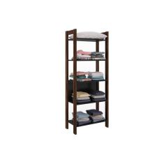 Guarda Roupa Closet Modulado AZ1005 c/ 5 Prateleiras cor Preto/Nogal - Tecno Mobili