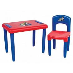 Mesa Mesinha Infantil Com Cadeira Azul Max - Magic Toys