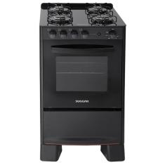 Fogão Suggar Cook Glass 4 Queimadores Mesa Vidro Preto Bivolt FGVCG410PT