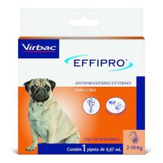 Virbac Effipro Antipulgas e Carrapatos para Cães de 2 kg a 10 kg com 1 Pipeta