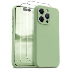 HIKII Capa para iPhone 15 Pro Max, silicone atualizado à prova de choque [pacote com 2 protetores de tela] [compatível com Magsafe] [proteção da câmera], forro de microfibra antiarranhões, 17 cm,