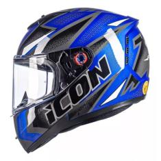 Capacete Peels Icon 23 Fast Azul Metálico Branco Moto Track, 60