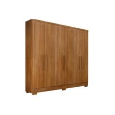 Guarda Roupa Solteiro 6 Portas 4 Gavetas c/Pés Milly Cumaru - Novo Hor