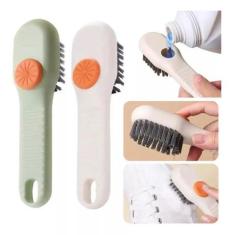 Escova Limpa Sapato Tenis Boné Roupa com Dispenser Reservatorio Sabão 