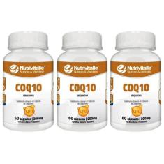 Kit 3 Un - Coenzima Q10 Ubiquinona 200Mg 60 Cps Nutrivitalle