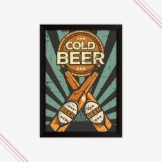 Quadro decorativo bar cerveja bebidas tema boteco - Cold Bee - Fixa Pe