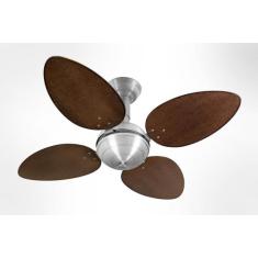 Ventilador de Teto Office Jet Pétalo Venti-Delta Prata 4Pás Rattan Tab
