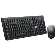 Kit Teclado e Mouse Wireless Sem Fio Combo Pop OEX TM410 Preto