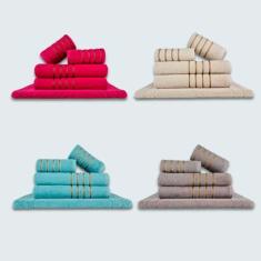 Jogo De Toalhas 20 Ps Coleo Montreal 100% Algodo Rs+bg+vd+cz - Toalhas