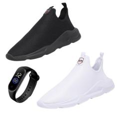 Kit 2 Tenis Esportivo Calce Facil Palmilha EVA Macio Caminhada Sola Re