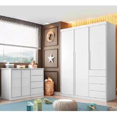 Guarda-roupa 3 Portas E Cômoda 4 Gavetas com corrediças Telescópicas 1