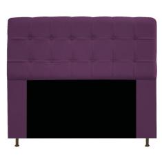 Cabeceira Estofada Mel 195 cm King Size Com Botonê Suede Roxo - ADJ De