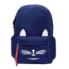 Mochila Escolar Feminina Juvenil Média Gatinha M831 Azul