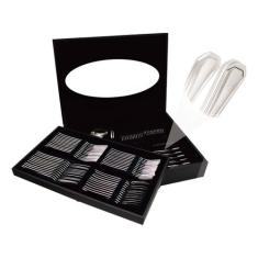 Faqueiro Aço Inox Acabamento Premium Class Home Com Case Madeira 101 p