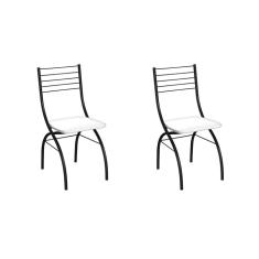Conjunto com 2 Cadeiras Devon Branco e Preto