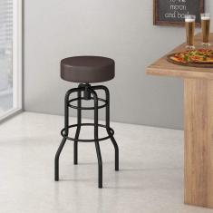 Banqueta Giratória Aço Paris Compoarte Marrom