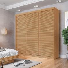 Guarda-roupa Casal 3 Portas de Correr Ripadas Samambaia Cabecasa Madeiramadeira Carvalho