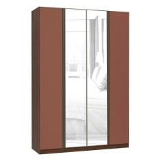 Guarda Roupa Solteiro 4 Portas 3 Gavetas Prime Plus Alumínio com Espel