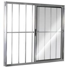 Janela de Alumínio de Correr 100x150cm com Grade 2 Folhas Direita Ecos