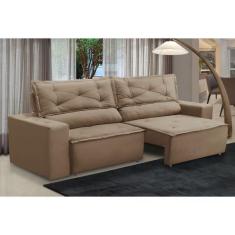 Sofá Retrátil e Reclinável 3 lugares com Molas 1,80m Laura Suede Capuc