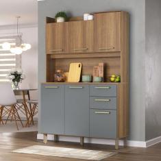 Cozinha Compacta 120,30cm 6 Portas e 2 Gavetas com Tampo 351 Luciane M