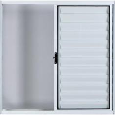 Janela Veneziana De Alumínio 3 Folhas Sem Grade Branco