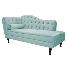 Diva Recamier Diana 140cm Lado Direito Suede - Doce Sonho Móveis Azul Tiffany