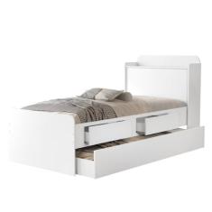 Cama Solteiro Tamires 2 Gavetas Bau Com Cama Auxiliar Para Quarto Desi