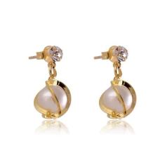 Brinco Pequeno Trabalhado Com Zircônia Folheado - Floratta Joias