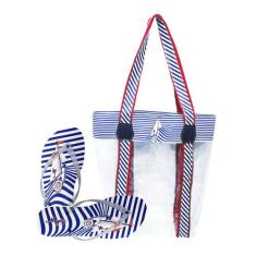 Bolsa Feminina Impermeavel Com Chinelo Transparente Barco Magicc Bolsa