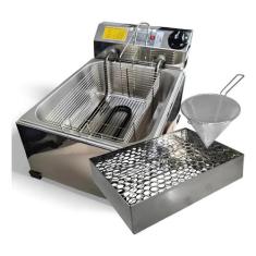 Fritadeira Elétrica Óleo 7lt + Escorredor + Coador - Inmetro - Alfa Su