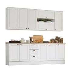 Cozinha Completa Americana 7 Peças Branco Com Tampo - Móveis Henn Branco