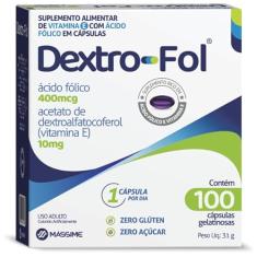 Dextro-fol Ácido Fólico e Vitamina E- 100 Cáps. - Massime