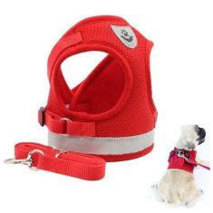 Peitoral Guia Cao Cachorro Gato Pet Colete Faixa Refletiva Coleira Animal de Estimaçao Passeio Lazer Caminhada