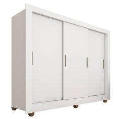 Roupeiro Casal 3 Portas De Correr Estela Branco - Móveis Arapongas